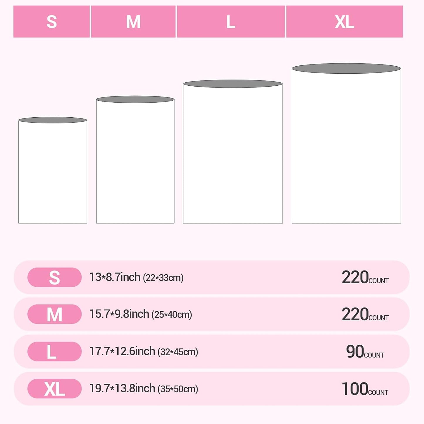 Odor Sealing Baby Diaper Disposal Bags - L/90 Counts Unscented, Large Capcity Diaper Trash Sacks for Home, Travel & On-the-Go Use (Color:White)