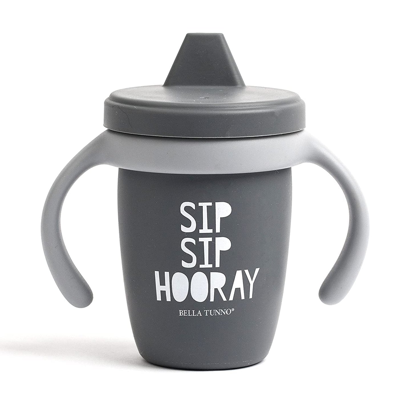 Sippy Cup by Bella Tunno, Silicone Training Cup with Transition Handles for Infants, Toddlers & Kids, Babies 6-12 Months & Toddlers 1-3 Years, Boys & Girls, Sip Sip Hooray, 8 oz