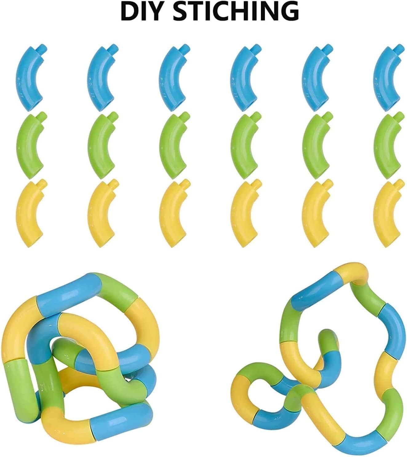 9PCS Quiet Fidget Toys Sensory Fidget Toys for Unique Fidget Experience, Multicolor Twisty Fidget Toys for Relaxation, Brain Imagination Tools, Relax Therapy Educational Toy for Adults,Boys,Girls