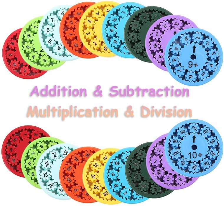 Math Fidget Spinners, Math Fact Fidget Spinners, Division and Multiplication on One Fidget, Math Fidget Toy, Fidgeters Who are Learning Math (Multiply Or Divide 9pcs)
