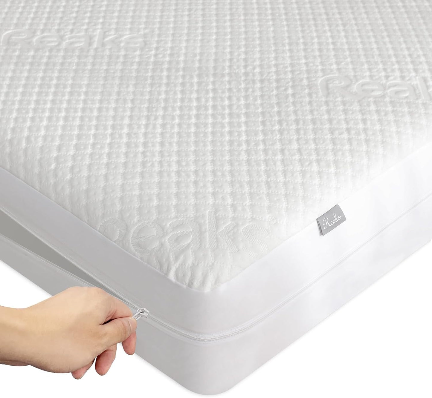 Full Size Mattress Protector with Zipper - 100% Waterproof Zippered Mattress Cover - Soft & Cooling Noiseless Bed Mattress Covers - Top Removable Mattress Encasement 13-15" Deep