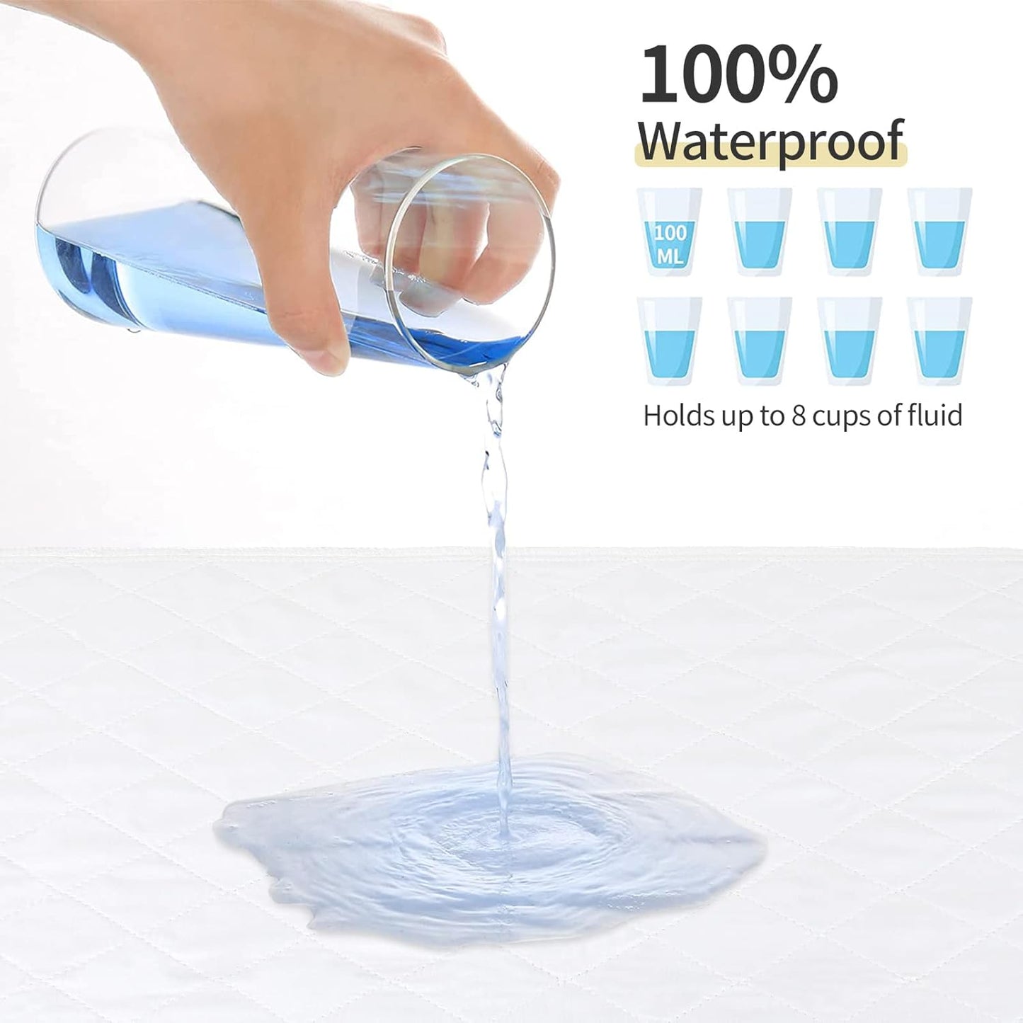 CoolShields Waterproof Bed Pads Incontinence 34'' x 36'' (2 Pack) Washable Reusable Bedwetting Mattress Protector Pad for Kids, Adults, Elderly, and Pets