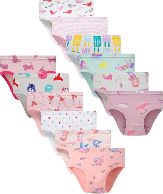 Finihen Girls Cotton Underwear Toddler Girls Panties Kids Briefs Multipacks.