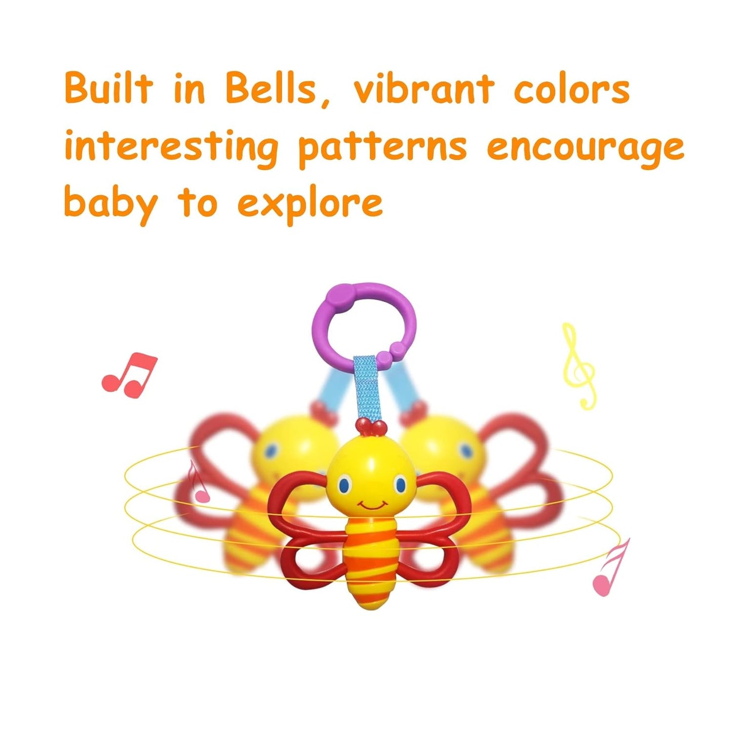 Baby Toys, Cartoon Animal Hanging Rattle Toys, Handbells Baby Rattles, Baby Bed Crib Car Seat Travel Stroller Toys for Infant, Best Birthday Gift for Newborn, 4 Pack