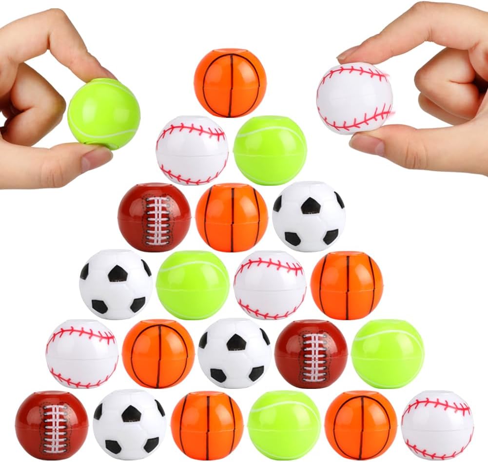 42 Pack Sport Party Favors, Mini Fidget Spinner Sport Ball Toys for Kids Fidget Toys Soccer Baseball for Kids 6-8 8-12 Goodie Bag Stuffers Christmas Birthday Gifts Treasure Box Classroom Prizes