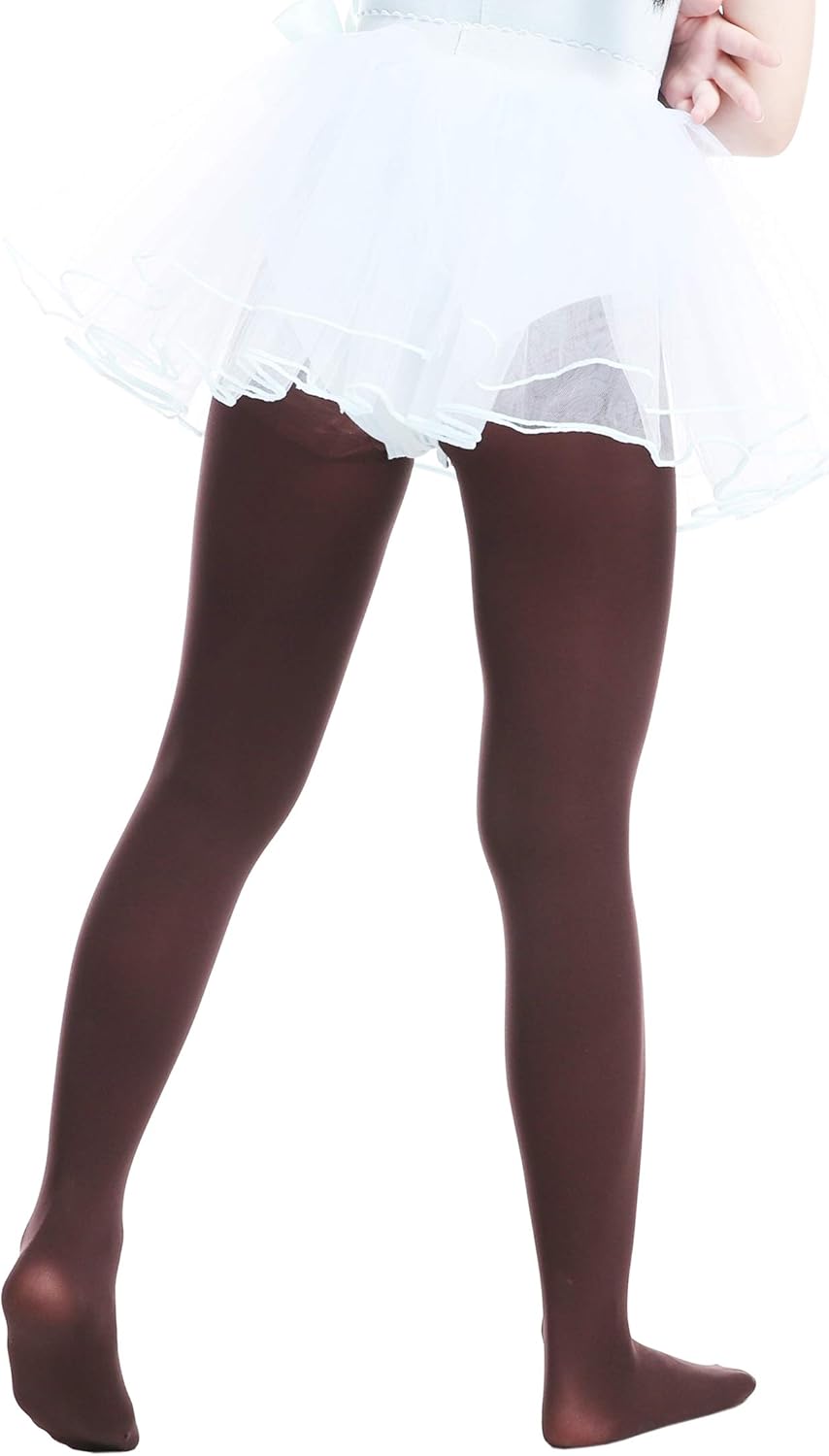 EVERSWE Girls Semi Opaque Footed Tights, Microfiber Tights