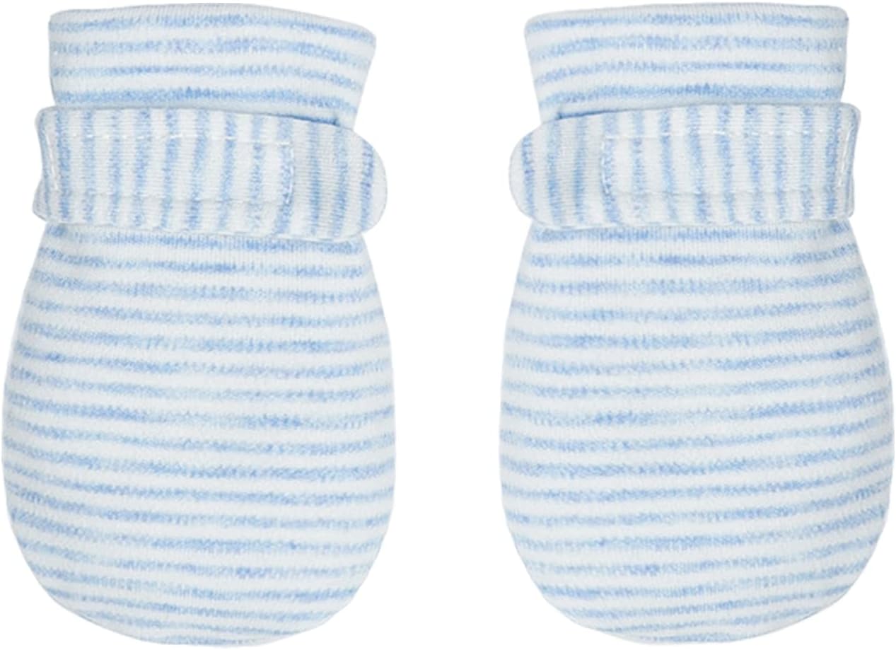 Newborn Baby No Scratch Mittens Stay On, 100% Cotton Breathable, Adjustable Infant Gloves for Baby Boys Girls Mittens