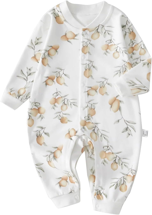 100% Organic Cotton Soft 3-24 Months Baby Romper Jumpsuits for Boys and Girls Unisex Long Sleeve