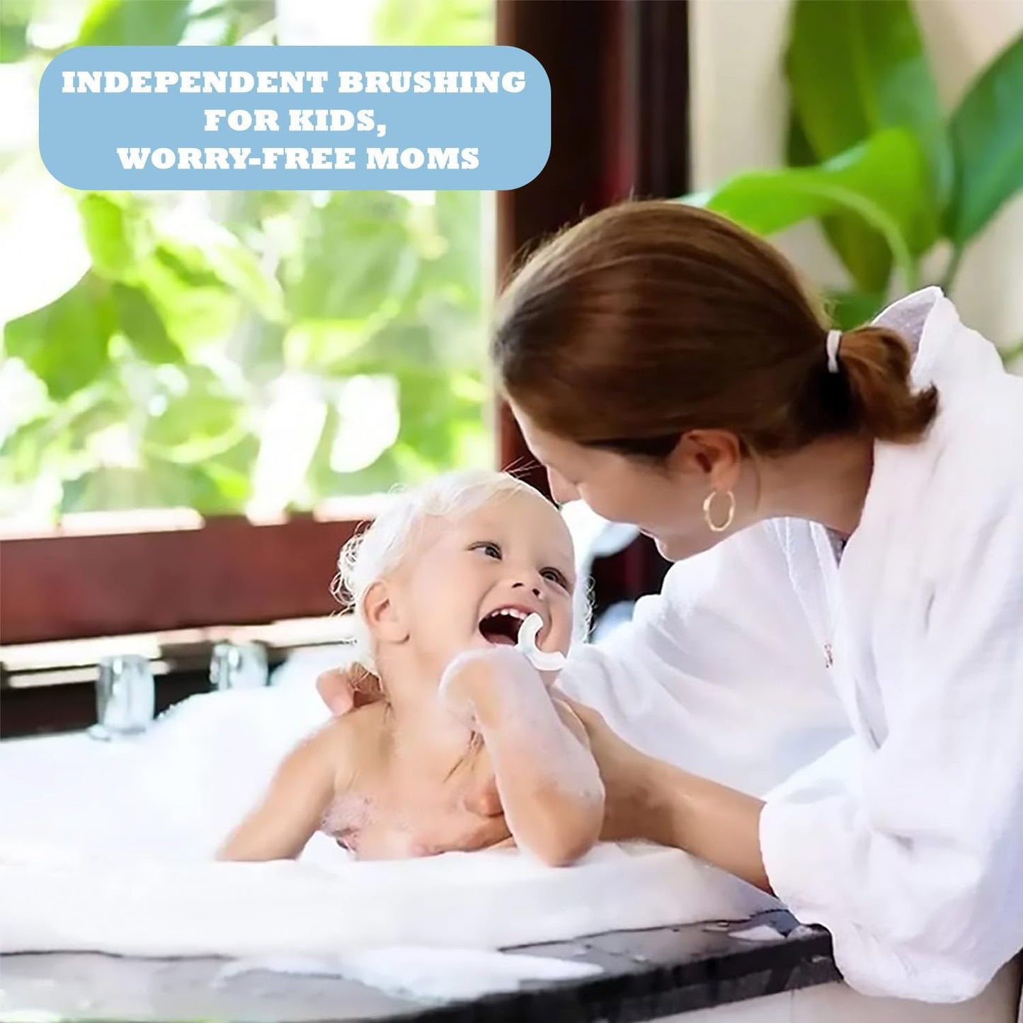 U-Shaped Toothbrush Kids (2 PCS), 360° Oral Teeth Cleaning Design, Toddler with Food Grade Soft Silicone Brush Head, Manual Whole Mouth for Age 2-6