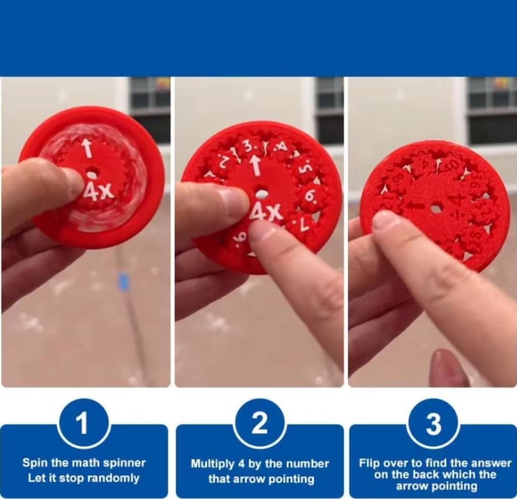 Math Fidget Spinners,Educational Math Fact Fidget Spinners, Math Fidget Toy Multiplication, Math Learning & Education Toys Game(18pcs)