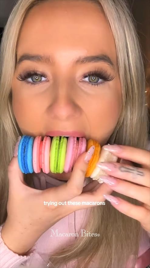 Macaron - Blueberry French Macaron Cookies Gift Box - 24 Count