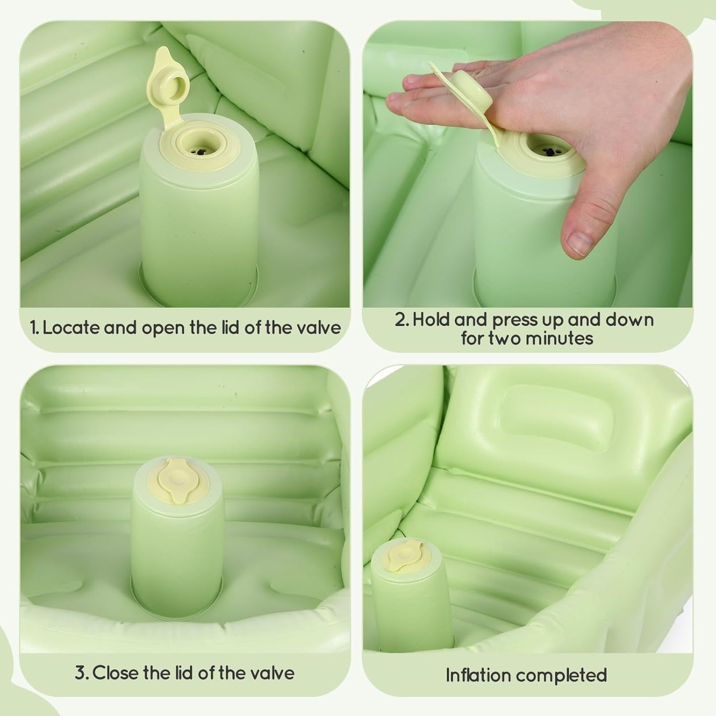 MINK Inflatable Bathtub for Toddlers - Portable Baby Tub with Collapsible Design for Easy Storage - Perfect for Newborns to Infants