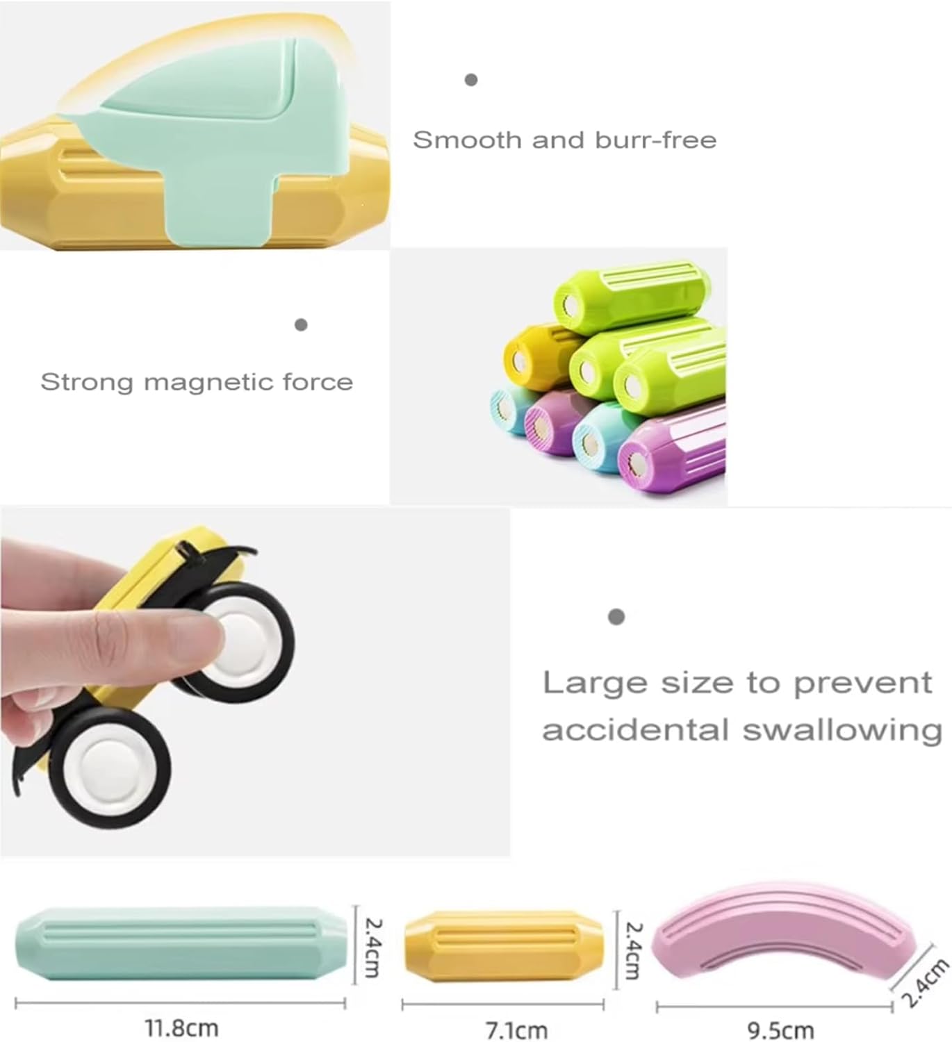 MAGMEN Mini Movers: Magnetic Blocks Building Set - Build Cars, Trucks, Planes & More! Fun & Imaginative STEM Learning Toys (79 pcs) for Kids Ages 3