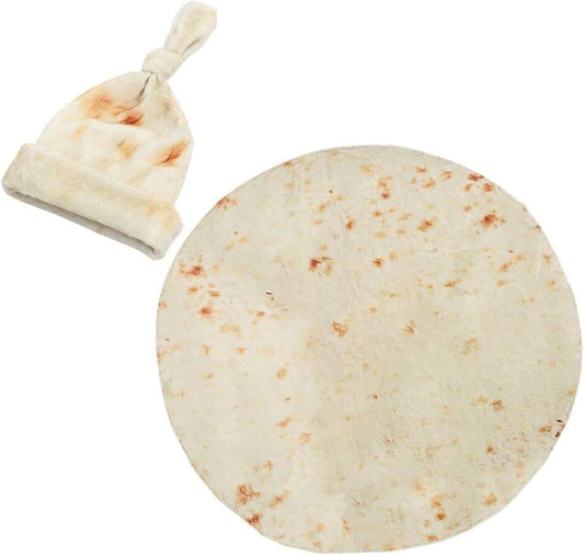 Baby Burrito Swaddle Blanket, Tortilla Blanket with Hat, Newborn Set, Unisex Super Soft Baby/Kids Gifts (36Inch – 3ft)