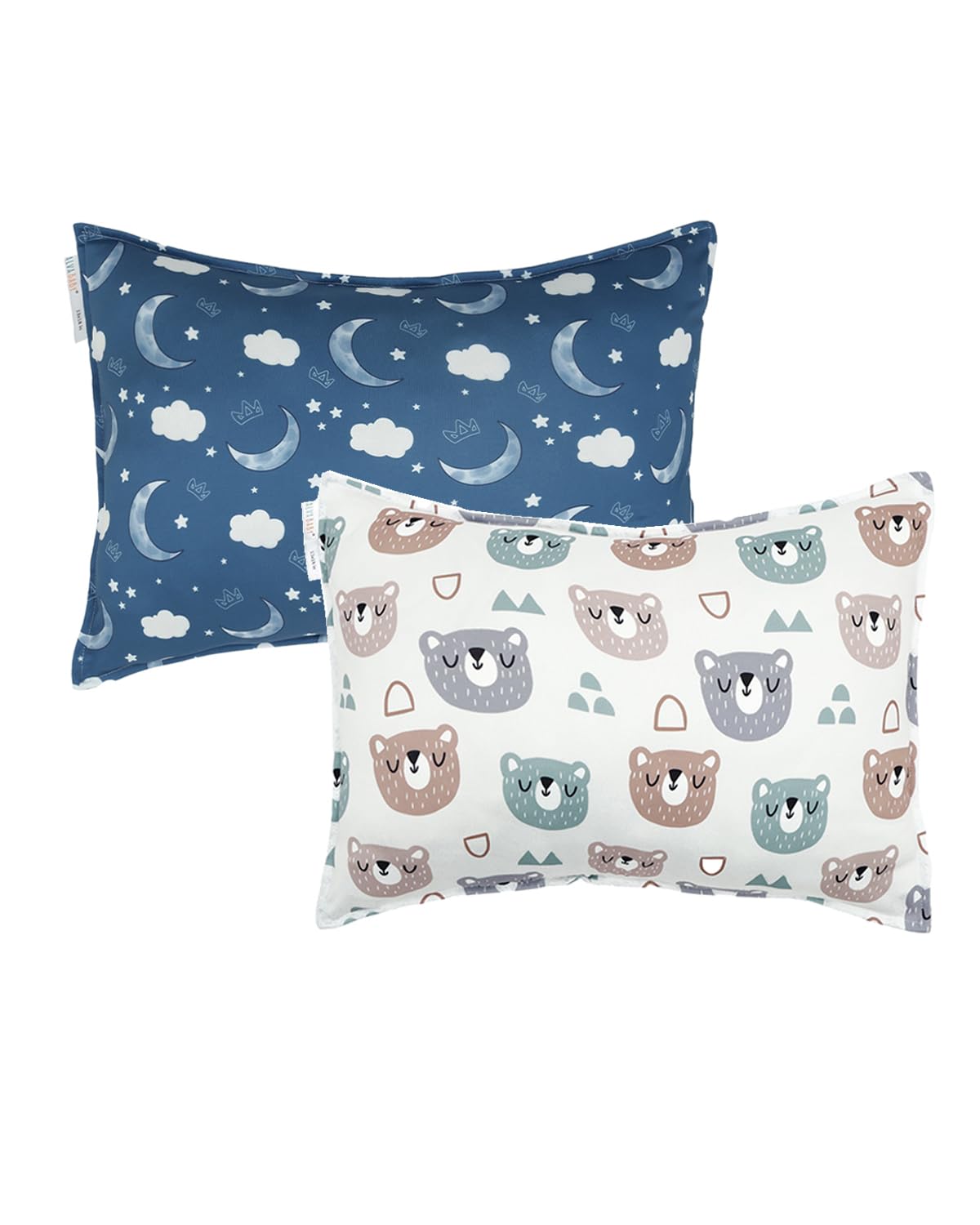 ALVABABY Toddler Pillowcases Stretchy Soft Kids Pillow Cover 2 Pack Fit 13"x 18" or 12"x16" Envelope for Girl Boy Sleepy Travel 2TPE31A