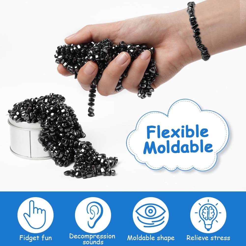 Magnetic Balls, Ferrite Putty, Over 550 PCS Ferrite Magnetic Putty Sensory Toys, Fidget Toys for Adults, Desk Magnetic Beads Desk Toys for Office Stress/Anxiety Relief with Box (Black)