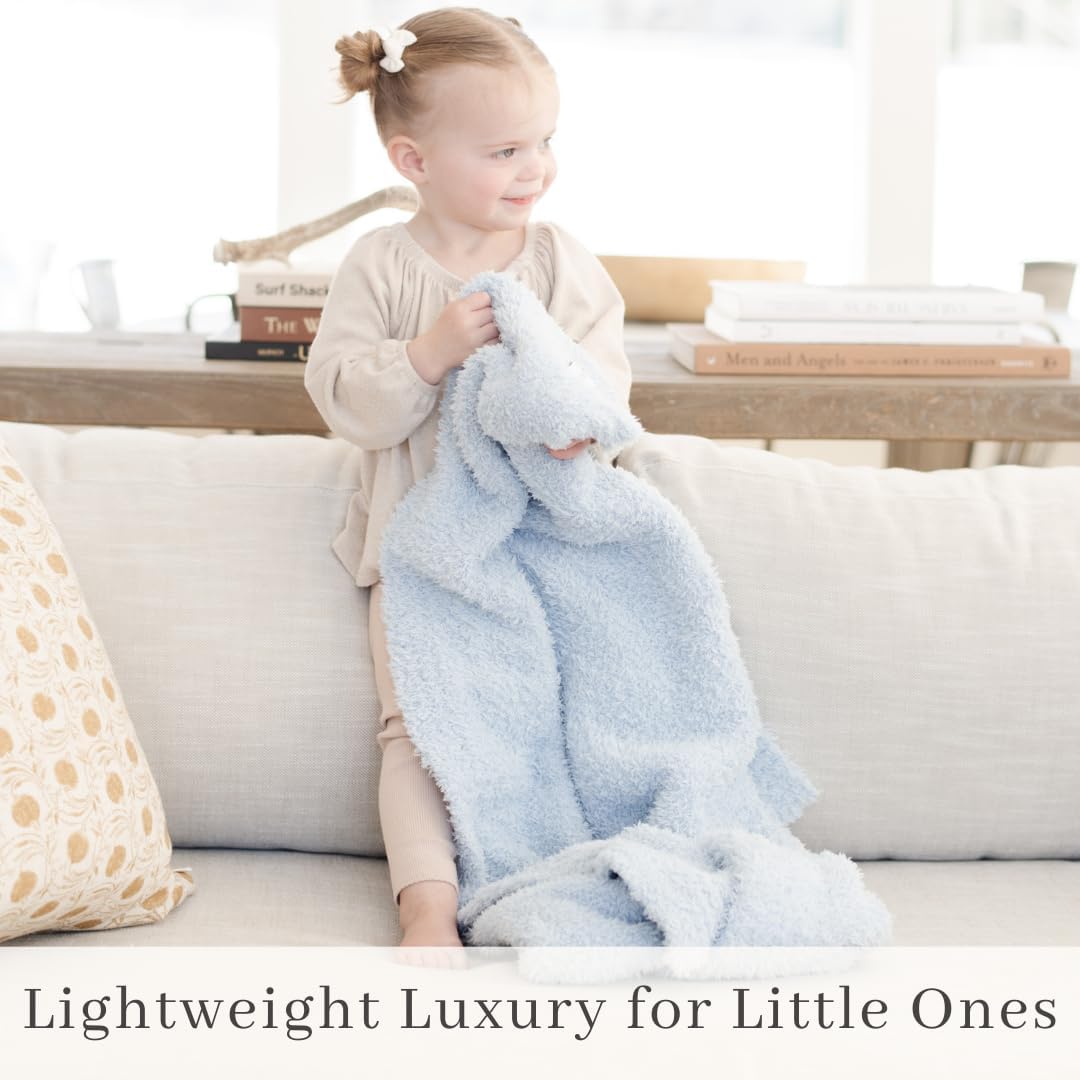 SARANONI Bamboni Luxury Baby Blanket, Breathable & Soft Plush for Infant Boys & Girls (Light Blue, Mini 15” x 20”)