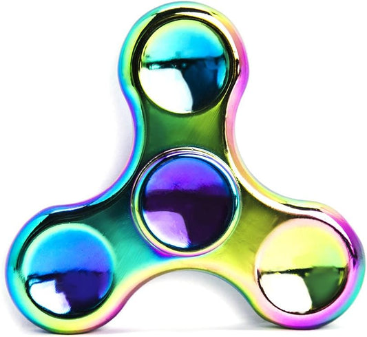 Rainbow Fidget Spinner - Metal Stainless Steel Figit Hand Toy for Kids and Adult (Round)