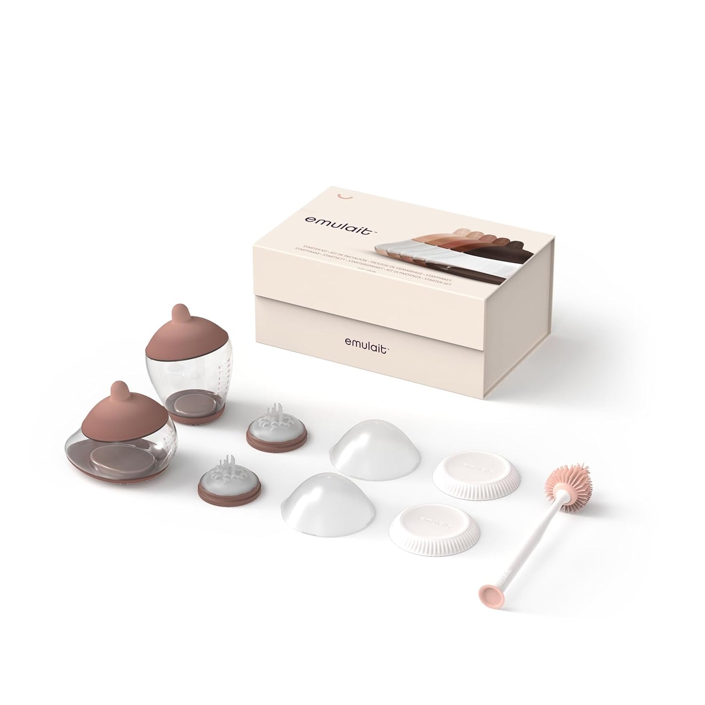 Baby Bottle Starter Kit Includes 2 Bottles 2 Nipples 2 Caps 2 Lids 2 Responsive Flow Valves, Cleaning Brush - Medium - Shape 3-RFV