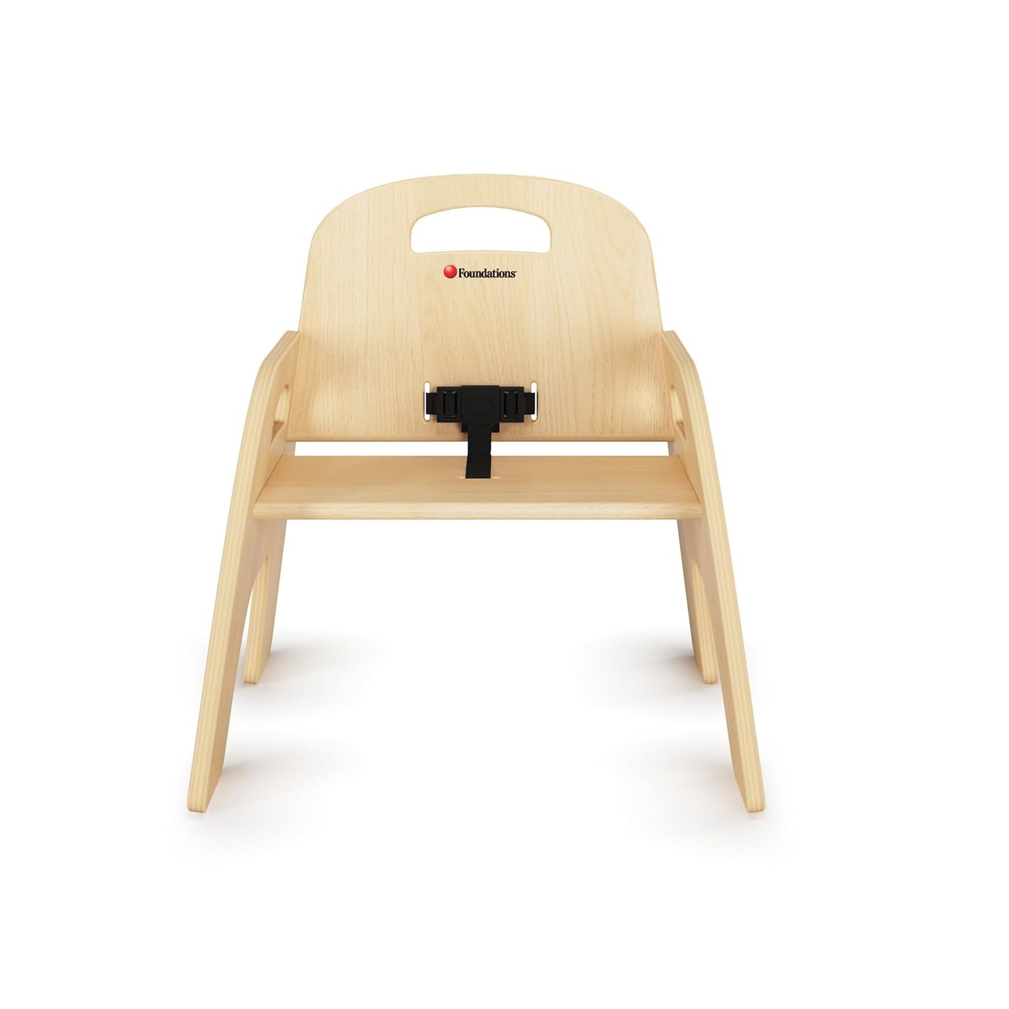 Foundations Simple Sitter Low Wood Feeding Chairs Multipack, Wide No-Tip Base, Adjustable Safety Harness, Stackable Wood Toddler Chairs with Food Service Grade Finish, 2 Pack (9 inch)