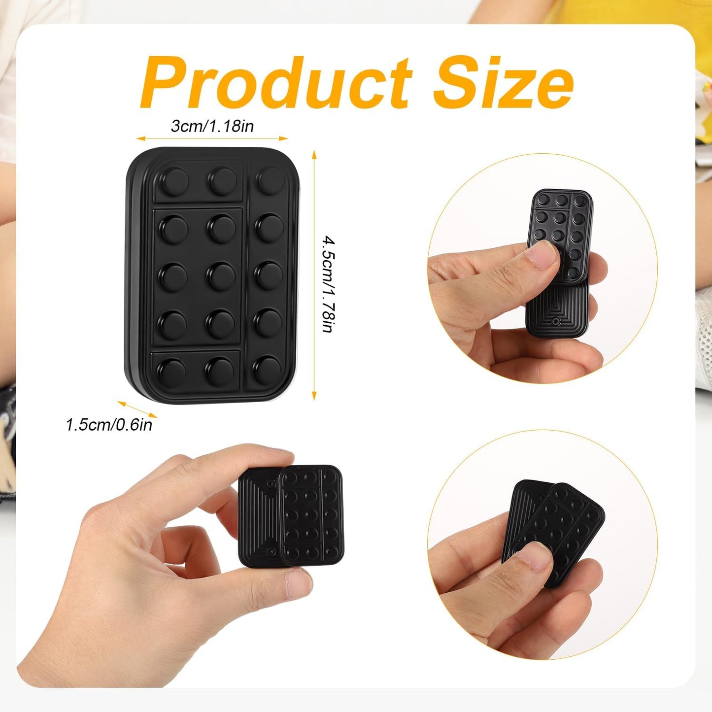 Metal Fidget Slider, Fidget Toys Slider Black Magnetic Metal Fidget Toy EDC Metal Push Slider Toys for Adults Stress Reduce Office, Home, School