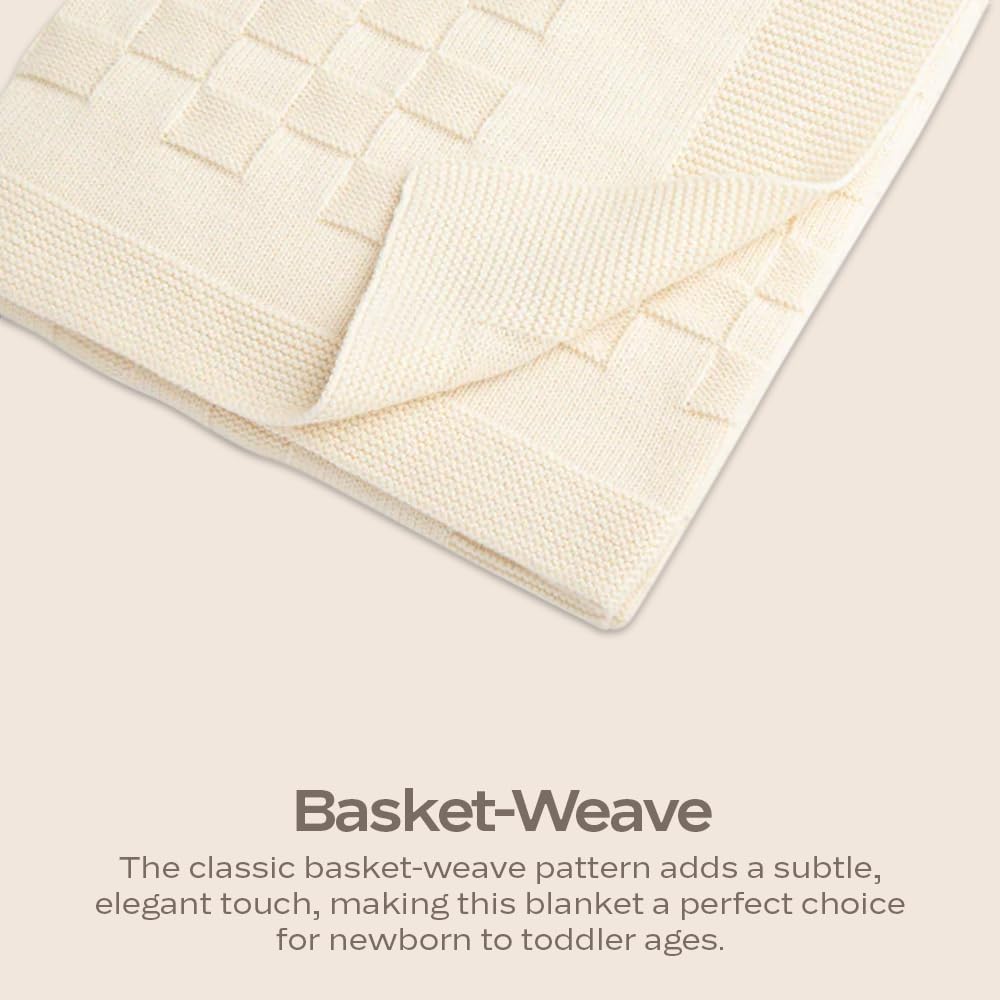 MON CHOU Premium Knit Baby Blanket - Luxuriously Soft Pima Cotton Throw for Crib, Nursery, or Stroller - Lightweight, Breathable Organic Cotton Baby Blanket - 30” x 37”