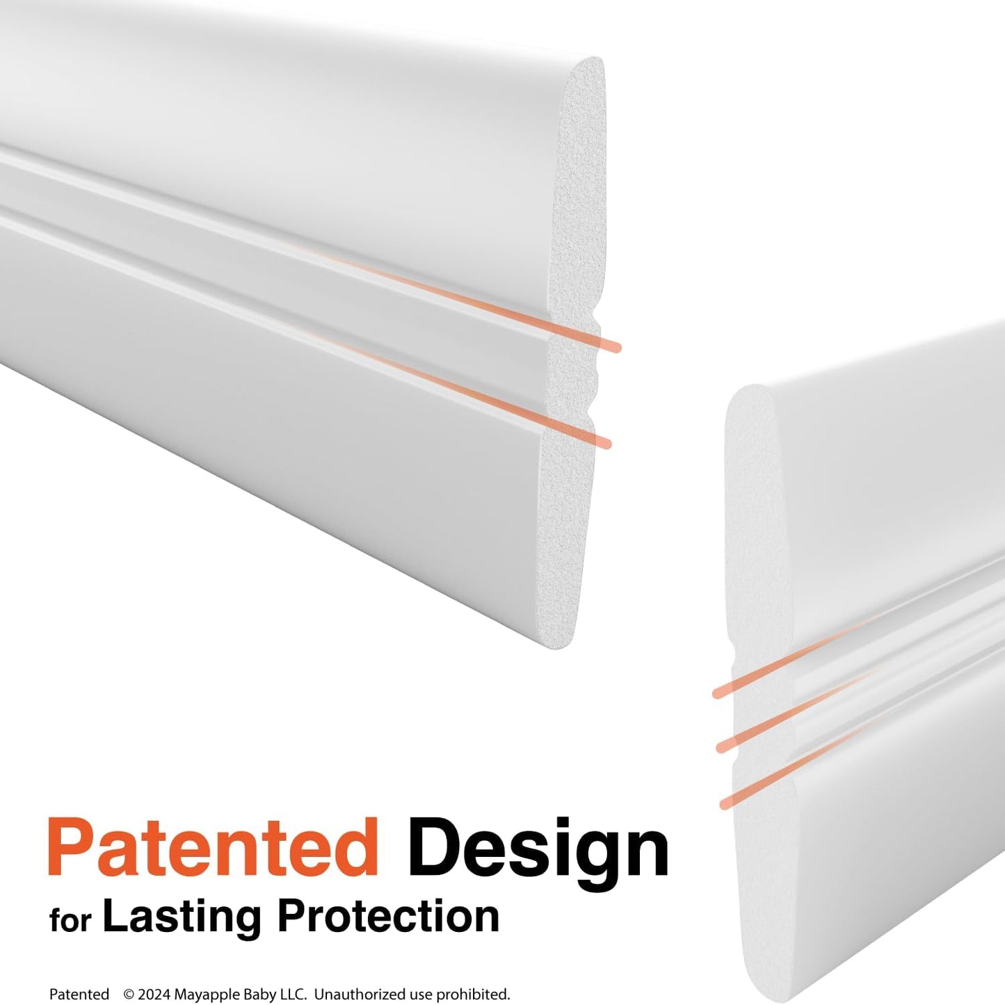 Roving Cove PreFit (Broad) Fireplace Edge Corner Protector (Extra Wide 9ft Edge 2 Corners), Baby Proofing Bumper Guards, Oyster White (Off White), Pre-Taped, for Straight Surfaces - New & Improved