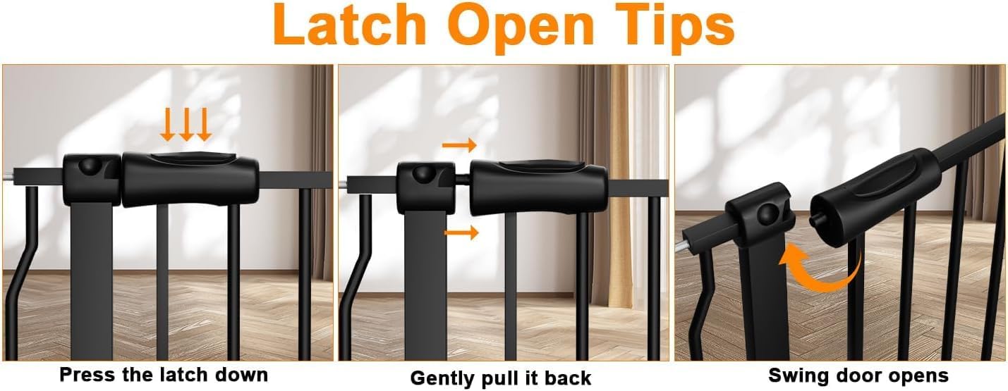 HOOEN 30" Tall Extra Wide Baby Gates for Doorways Stairs 86 to 105 Inch Large Long Pressure Mounted Dog Gates for The House Metal Tension Indoor Child Safety Gates for Kids or Pets