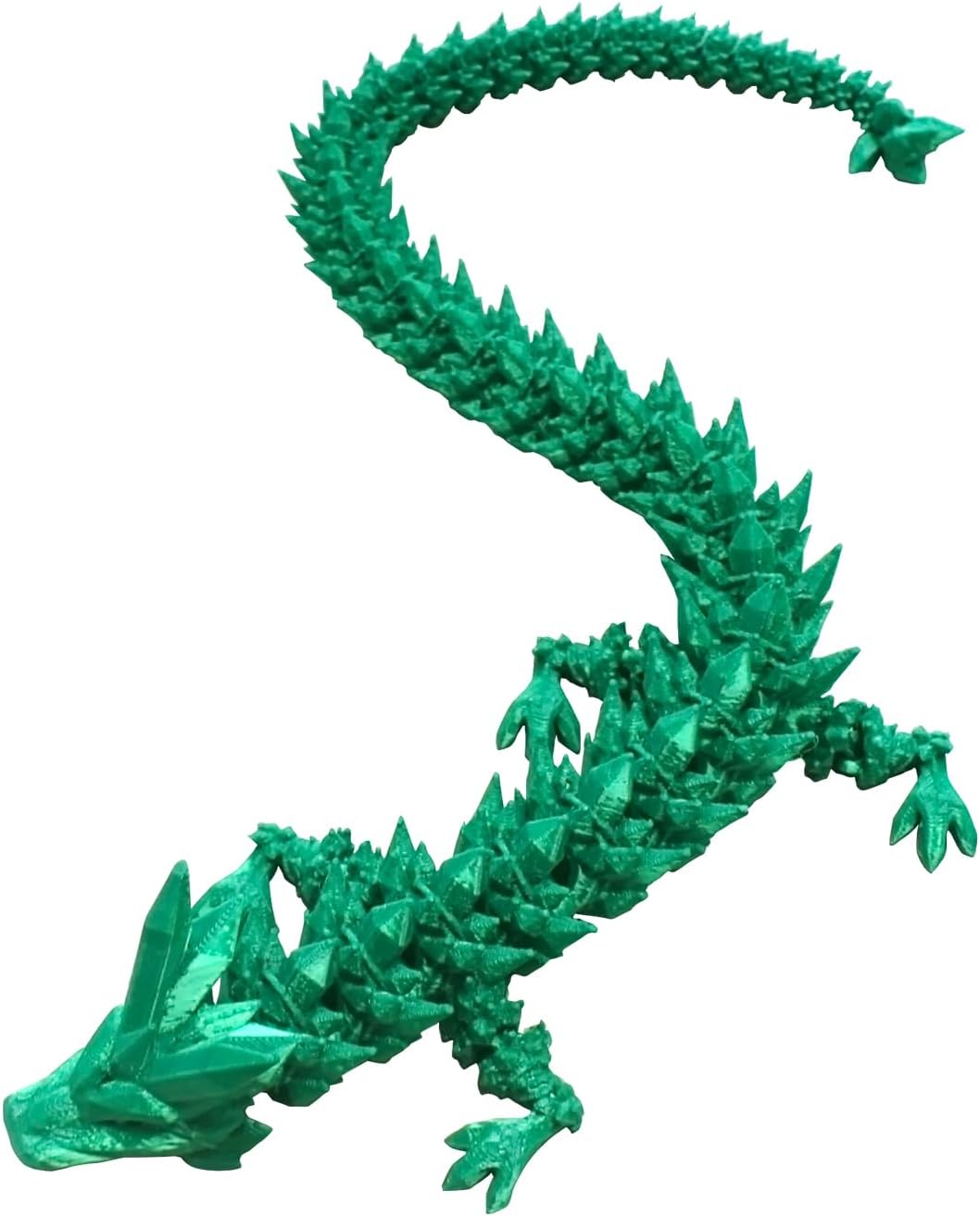 Dragon Eggs with Dragon Inside, 16.5 Inch Large 3D Printed Dragon Egg Articulated Dragon Crystal Dragon Executive Desk Toys Fidget Toy for Autism/ADHD (Green, only dragon)