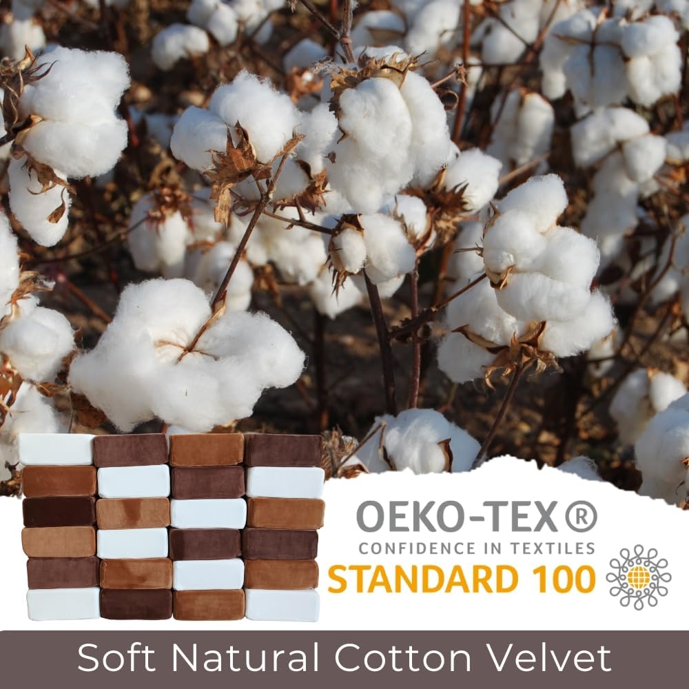 Wonder Space Plush Foam Blocks - Nursery Building & Stacking Toys for Toddlers Boys & Girls, Soft Smooth Velvet Cover, Early Education Gross Motor Skills & Brain Development (24 Bricks, Nougat)