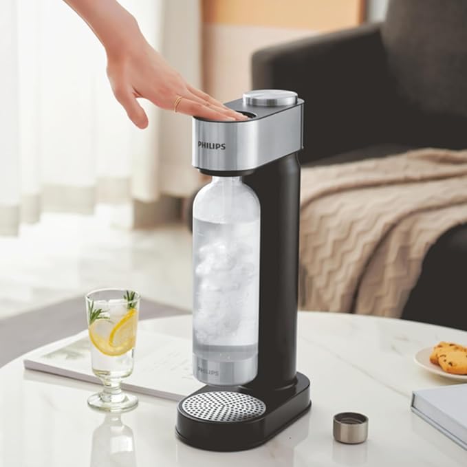 PHILIPS Carbonating Bottles ADD916/37, 1L Twin Pack Reusable PET Sparkling Water Bottles Compatible Sparkling Water Maker, 2 Pack for ADD4902BKOQ/37, ADD4902WHOQ/37 and ADD4901GROQ/37, ADD4901BKOQ/37