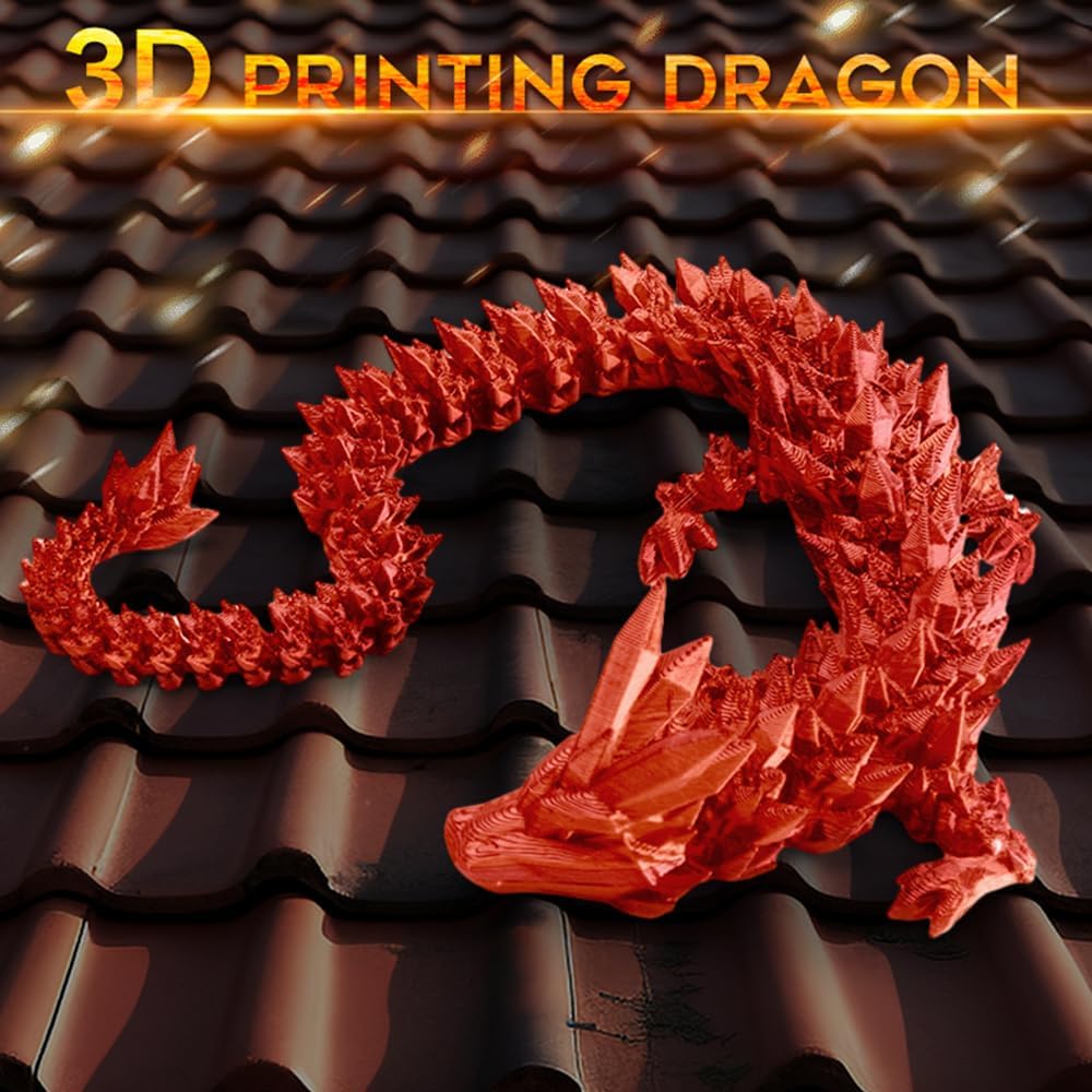Tfork 3D Printed Dragon Eggs with Dragon Inside Crystal Articulated Fidget Dragon Easter Egg Toy Adults Funny Gift Laser Red