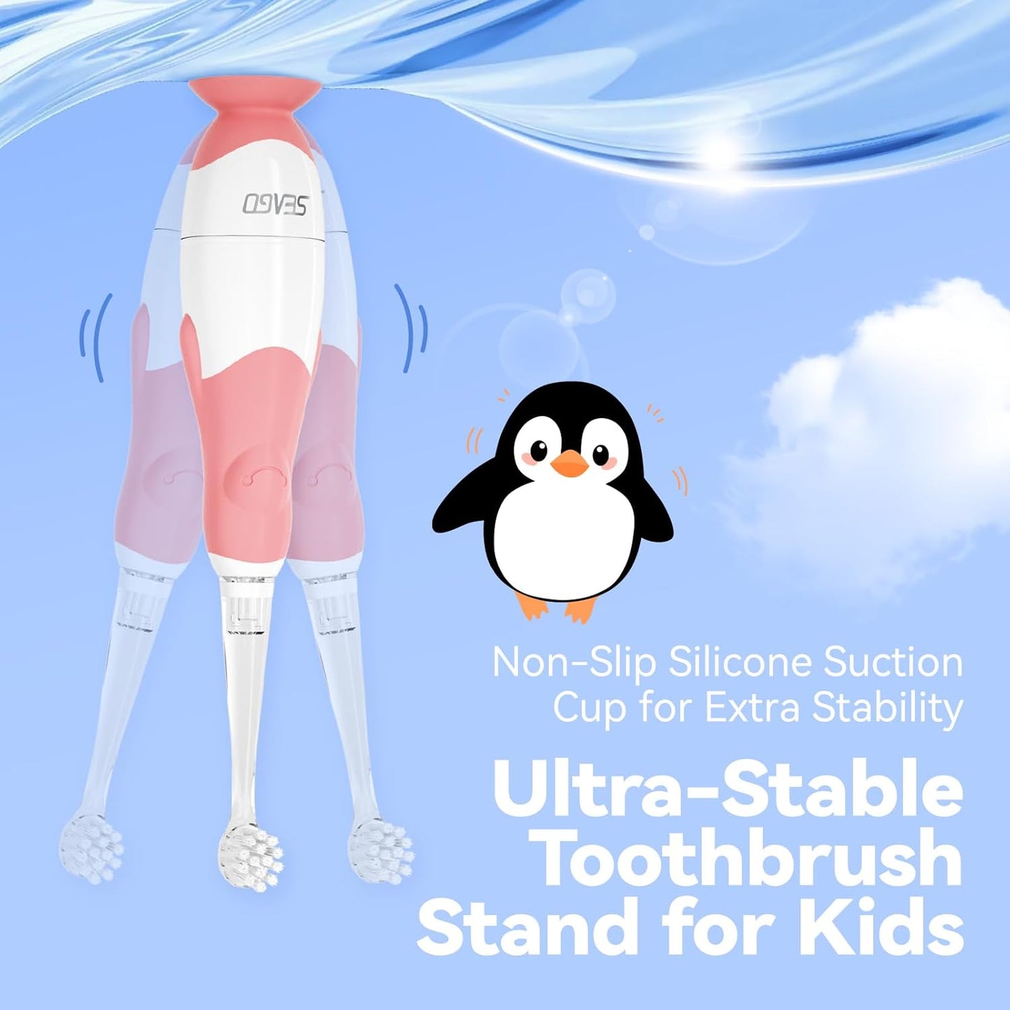 Toddler Electric Toothbrush, Soft Bristles, Colorful LED Light for Easy Checkups, Makes Brushing Fun, 2-Minute Timer for Proper Brushing, Cute Design, IPX7 Waterproof, Includes AAA Battery (Pink)