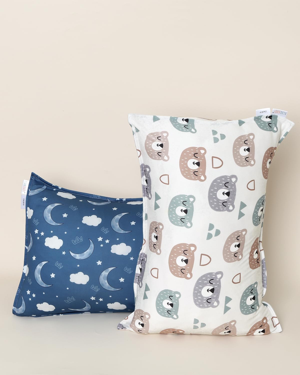 ALVABABY Toddler Pillowcases Stretchy Soft Kids Pillow Cover 2 Pack Fit 13"x 18" or 12"x16" Envelope for Girl Boy Sleepy Travel 2TPE31A