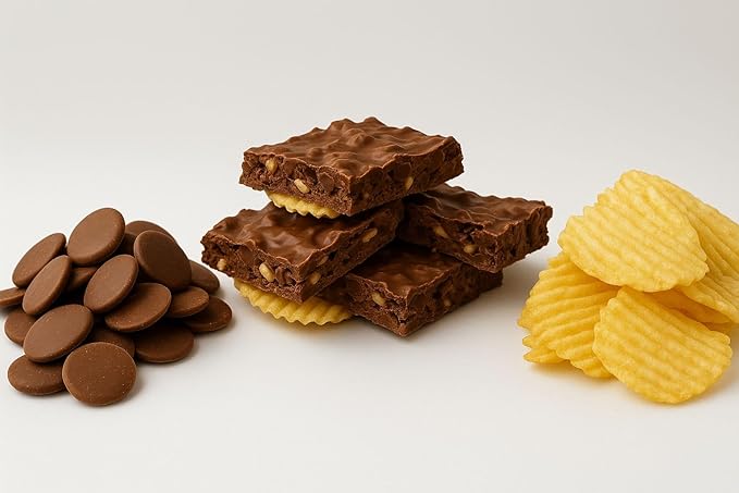 Chocolate Covered Potato Chips Bark – Crunchy Sweet & Salty Snack – Milk & Dark Chocolate Options – Gourmet Candy Bark in 4oz Sampler, 8oz, or 1lb (1 lb, Milk Chocolate)