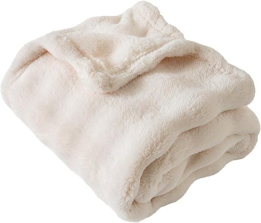 Fleece Baby Blanket for Boys Bubble Design, Warm Cozy and Fluffy Infant Newborn Toddler Small Receiving Blankets for Crib Stroller, 30x40 Inches, Off White