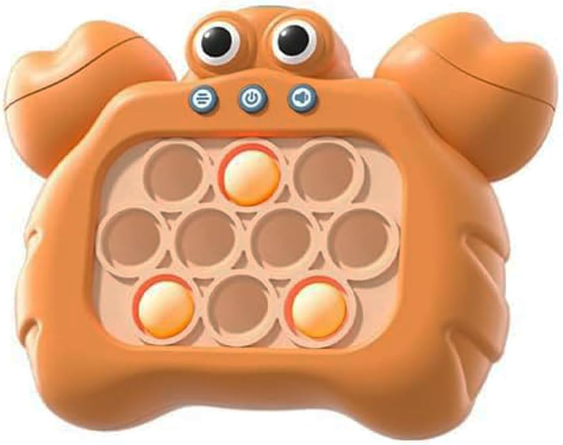 Puzzle Pop Light Up Game Fidget Travel Games /Travel Sensory Fidget Toys Popular Handheld Games for Teenagers Anti Anxiety Autism Relief Birthday Party Gift(Crab Orange)