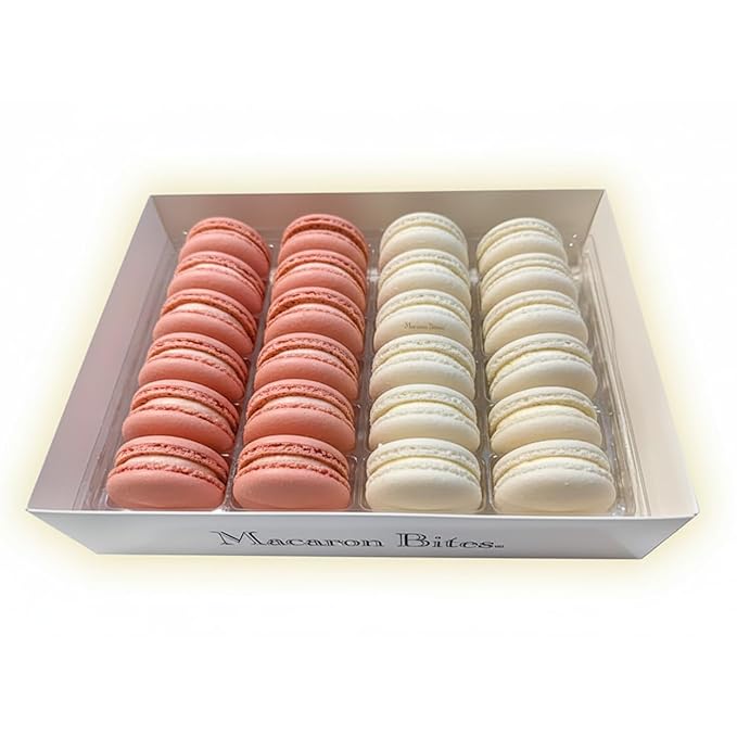 Macarons Strawberry and Vanilla, 24 count