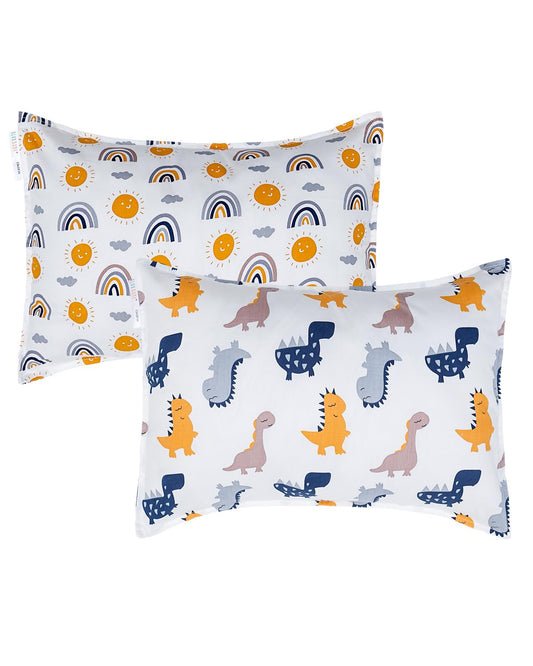 ALVABABY Toddler Pillowcases 2 Pack Organic Cotton Kids Pillow Cover Fit 13"x 18" or 12"x22" Envelope for Girl Boy Sleepy Travel