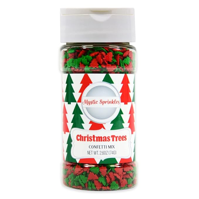 Mystic Sprinkles Christmas Holiday Sprinkle Mixes (Christmas Trees Confetti Mix 2.6oz)