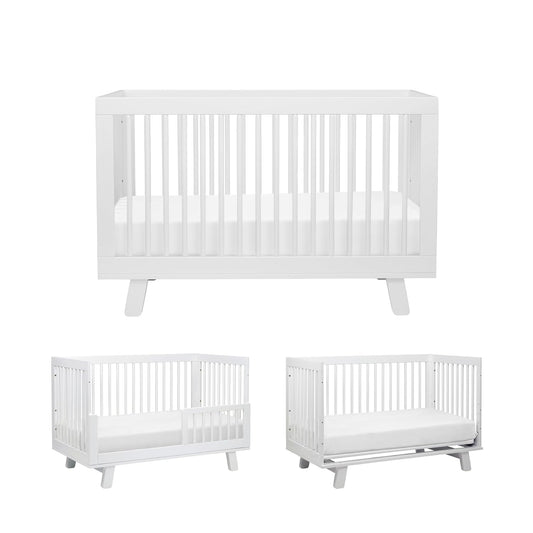 Babyletto Hudson 3-in-1 Convertible Baby Crib with Toddler Bed & Daybed Conversion - Easy to Assemble - GREENGUARD Gold Certified w/ 4 Adjustable Mattress Heights - White