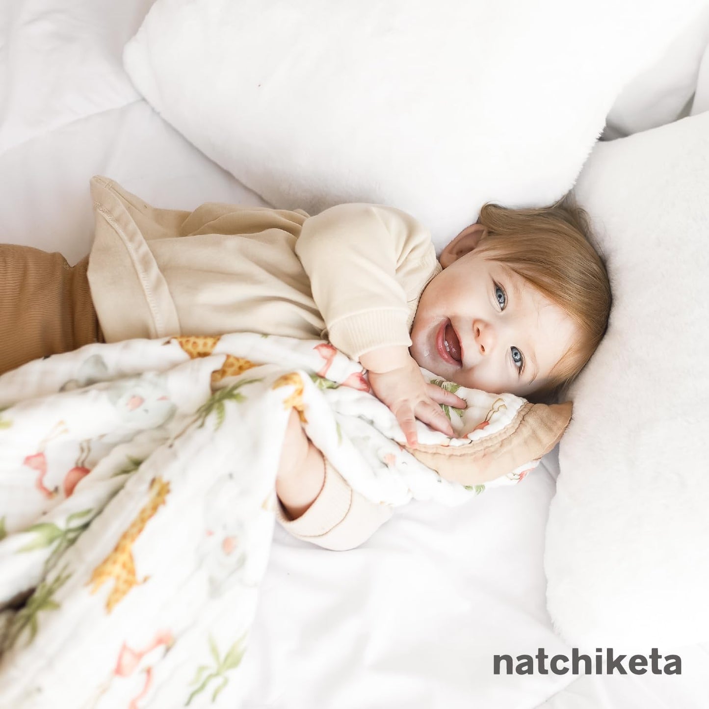 Organic Cotton Muslin Baby Blanket for Boys and Girls - Luxurious Soft Toddler Quilt for Swaddling - Gender Neutral Blankets Makes a Great Circus