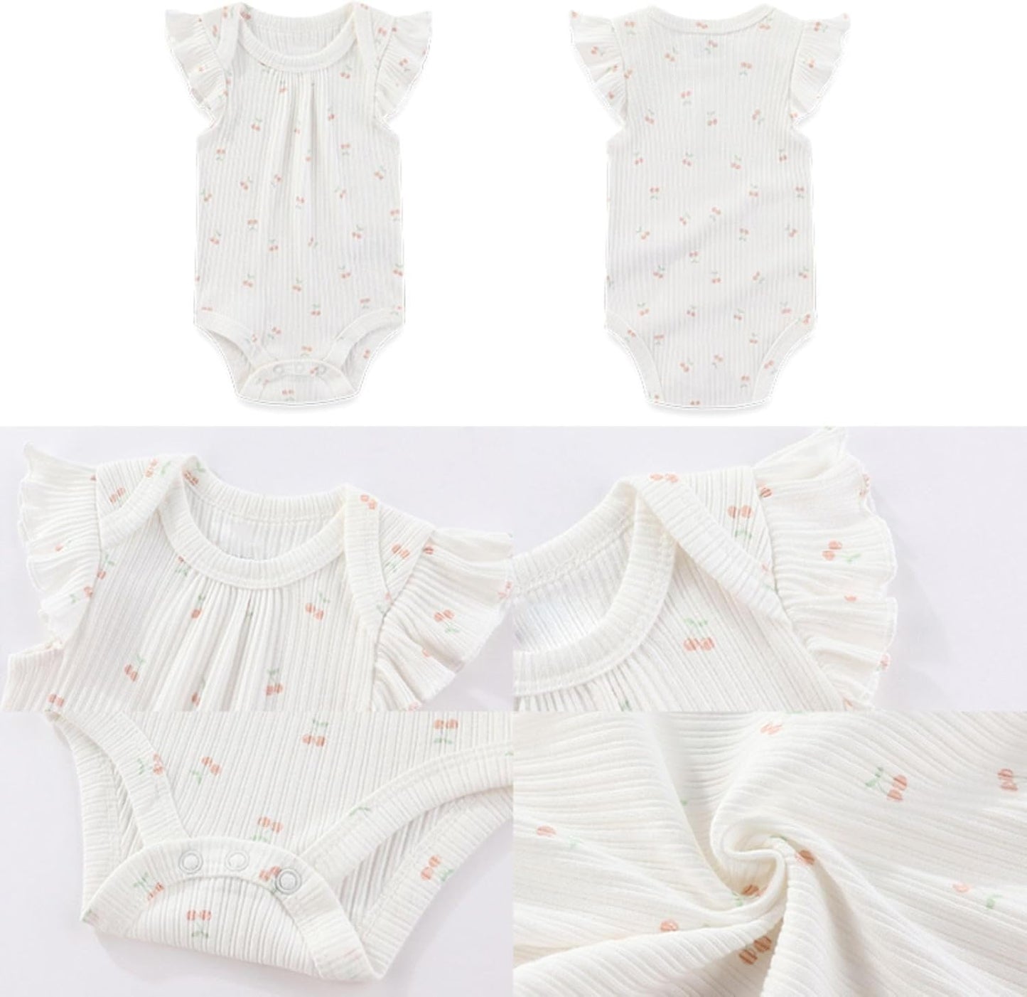 Four Seasons Baby Boy Girl Bodysuits 5-Pack Cotton Comfort Short Sleeve Baby Clothes Soft Infant Outfits