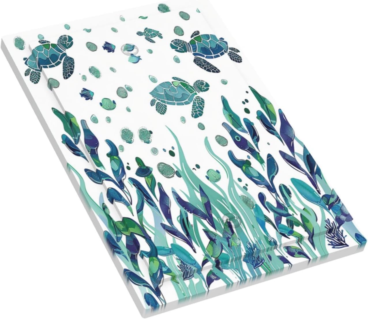 Light Switch Cover Plate Vibrant Turtle Seagrass Watercolor Painting 1 Gang No Device Blank Electrical Wall Plates Faceplate Decorative Switch Plate for Bathroom living Room Decor