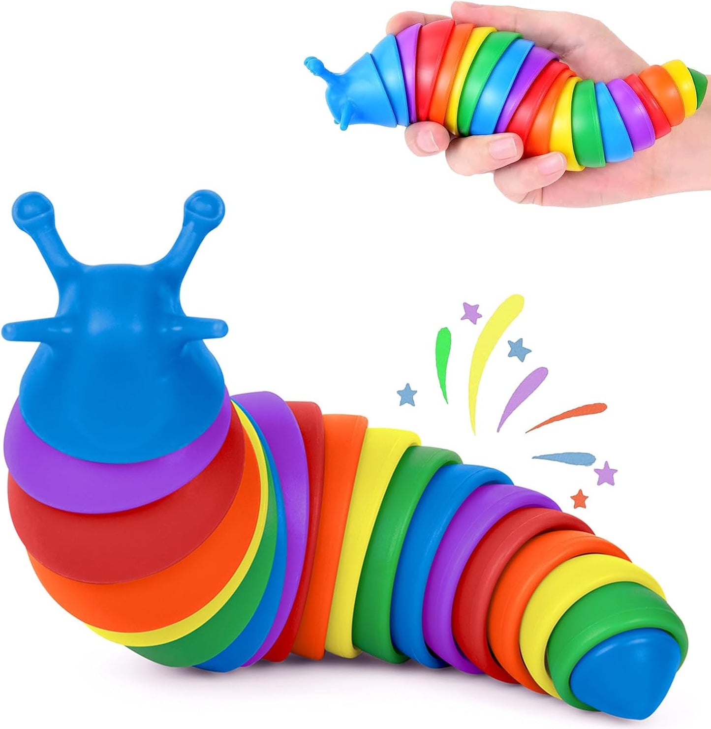 IFiwin Fidget Slug, Sensory Slug Fidget Toys for Autistic Kids & Adults, Autism Sensory Toys, Stress Toys, Toddler Toys, Stress Relief Party Favors Toy Birthday Gifts for Adults & Kids Ages 3+