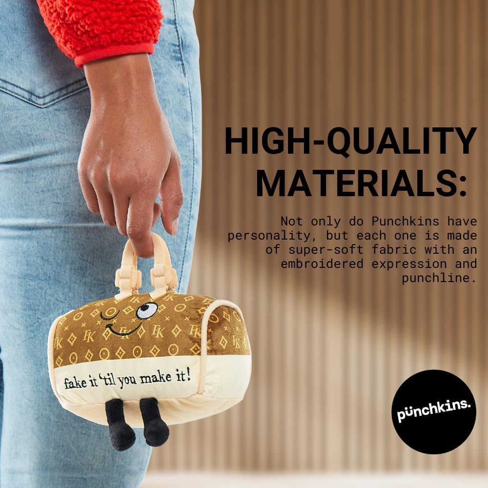 Peanut Butter Jar Foodie Plushie, Funny Pun Meme Gag Gift, White Elephant, Stocking Stuffer Present, Great for Emotional Support, Fun Desk Accessory, Weighted Base for Display