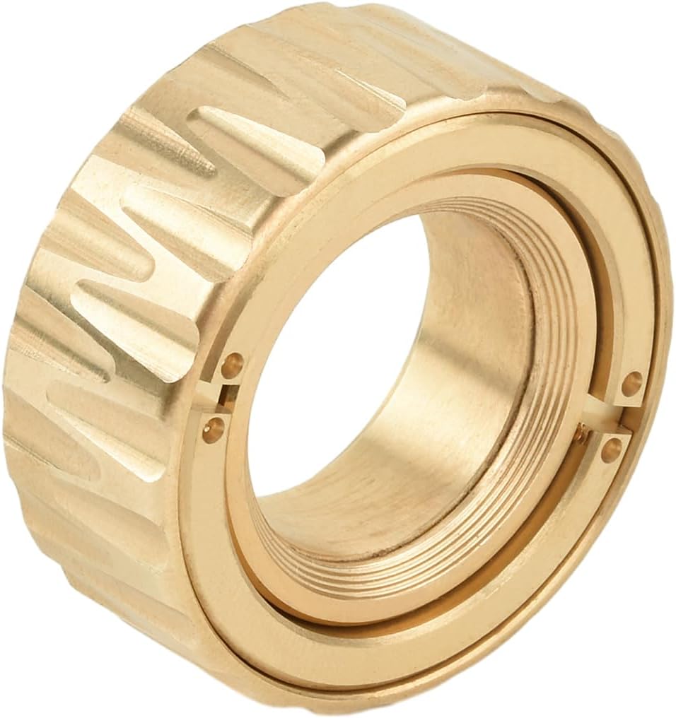 Fidget Rings EDC Fidget Slider Fidget Toys Adults Stress Relief for Adults Magnetic Metal Fidget Anxiety Ring ADHD Toys Haptic(Gold)