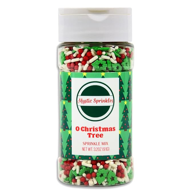 Mystic Sprinkles Christmas Holiday Sprinkle Mixes (O Christmas Tree Sprinkle Mix 3.2oz)