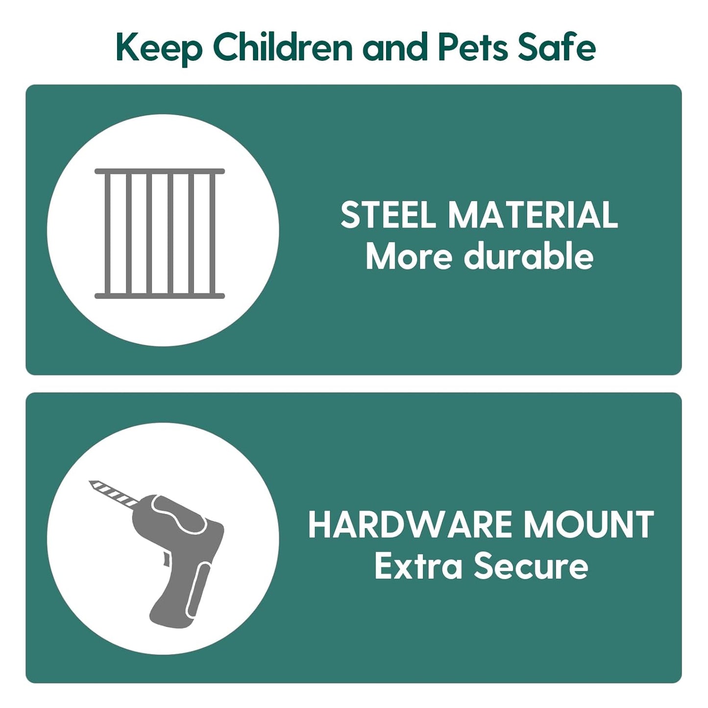 Babelio 34" Extra Tall Baby/Dog Gate with No Threshold Design Walk Thru Door, 26-43" Auto Close Safety Gate for Babies, Elders and Pets, Fits Doorways, Stairs, and Entryways, Grey