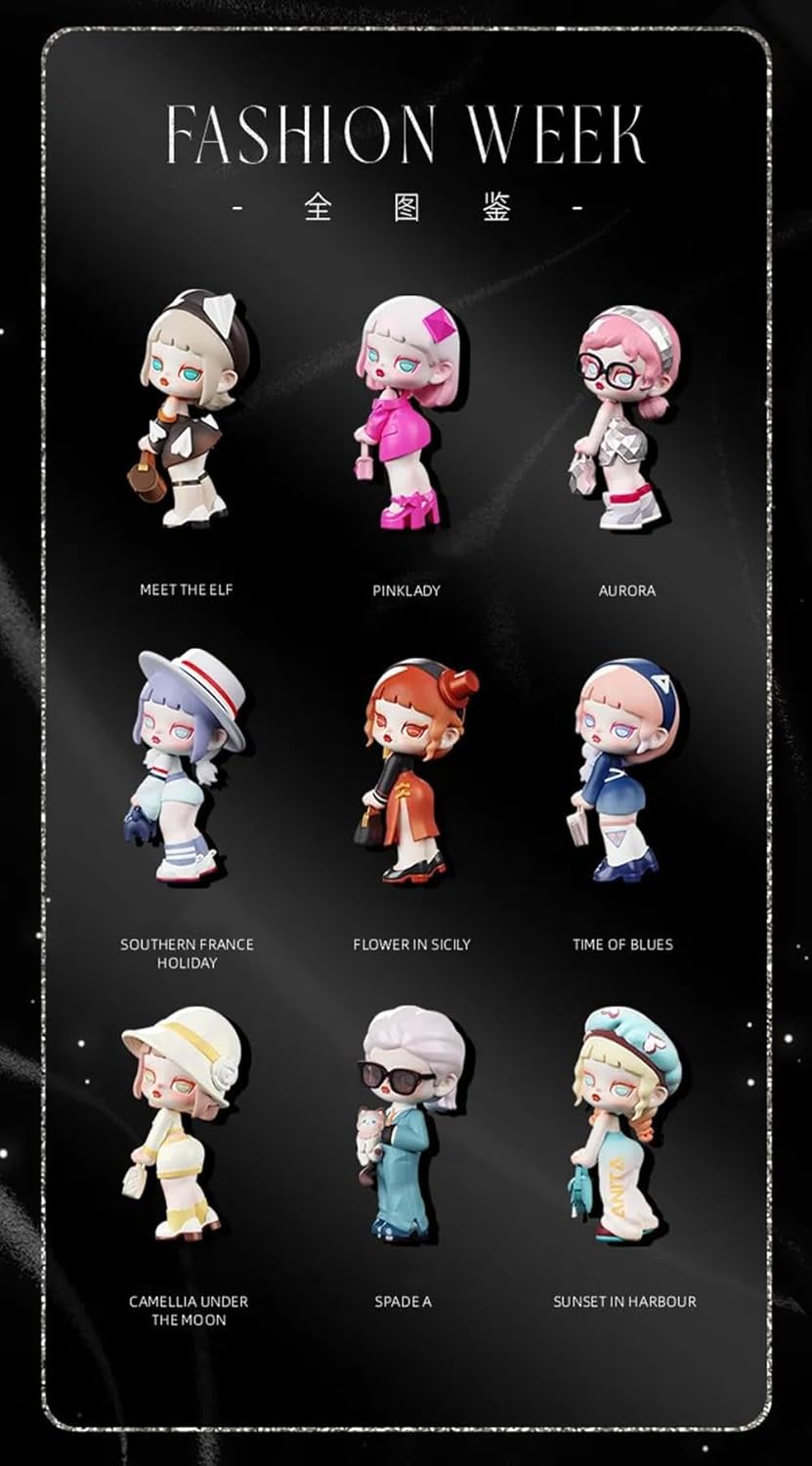 Anita Cute Doll Fashion Week Series Figures 8PCs Random Design Box Toys for Modern Home Decor, Collectible Toy Set for Desk Accessories
